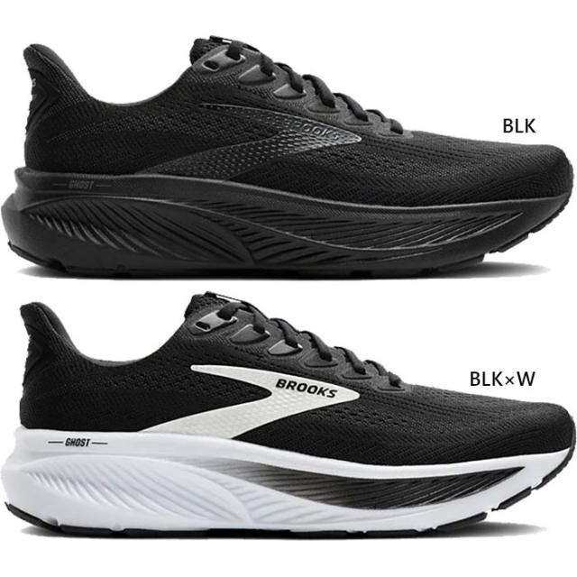 2E幅 ブルックス メンズ ゴースト17 ワイド GHOST 17 WIDE ランニングシューズ ジョギング マラソン ローカット 幅広 ブラック 黒 送料無料 BROOKS BRM4424