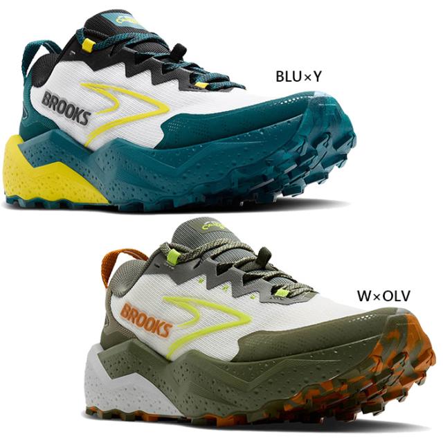 D幅 レギュラー幅 ブルックス メンズ カルデラ8 Caldera8 トレイルランニングシューズ トレラン ホワイト 白 ブルー 青 送料無料 BROOKS BMM4403