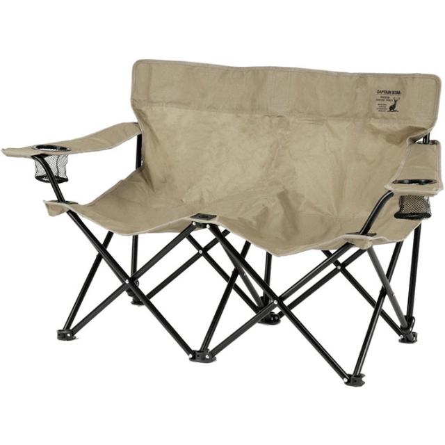 キャプテンスタッグ メンズ レディース シャルマン イスベンチ アウトドア用品 キャンプ 椅子 折り畳み式 両側ドリンクホルダー付 カーキ 送料無料 CAPTAIN STAG UC1878の通販は 6,969円