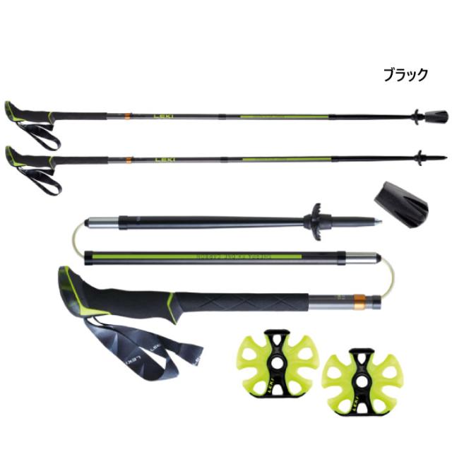 キャラバン メンズ レディース レキ LEKI シェルパ FX.ONE カーボン 登山用品 トレッキングポール ストック アウトドア ブラック 黒 送料無料 CARAVAN 1300482