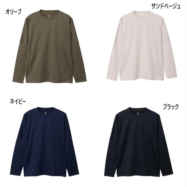 チャンピオン メンズ レディース リカバリーウェア 長袖Tシャツ ロンT トップス カジュアルウェア ブラック 黒 ネイビー ベージュ 送料無料 Champion C3-CS490