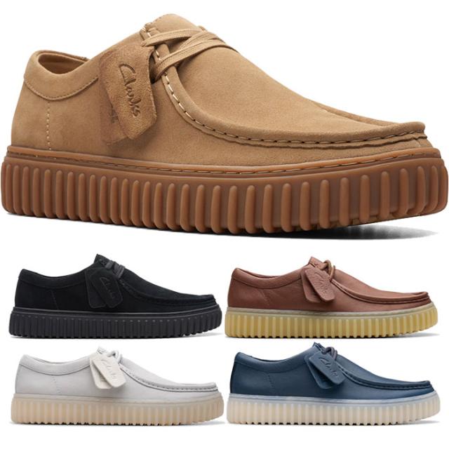 クラークス メンズ トーヒルロー Torhill Lo スニーカー シューズ 紐靴 厚底ヒール レースアップ カジュアル ホワイト 白 ブラック 黒 ネイビー カーキ 送料無料 Clarks 26172019 26173471 26176216 26176221