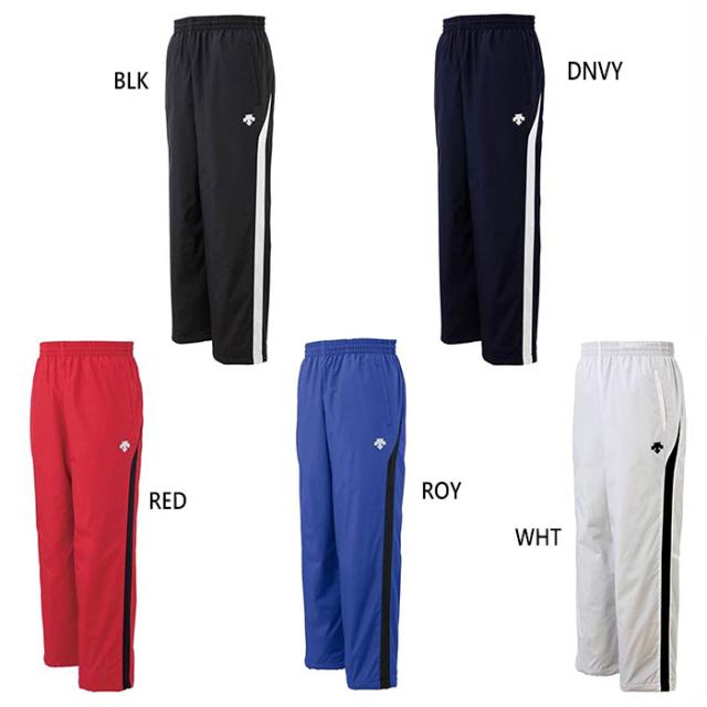 デサント メンズ ウインドブレーカーパンツ フィットネス トレーニングウェア ボトムス 防風 ホワイト 白 ブラック 黒 ネイビー ブルー レッド 青 赤 送料無料 DESCENTE DTM3550PBの通販は 6,409円