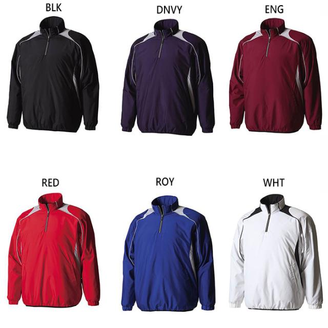 デサント メンズ レディース 長袖プルオーバーコート 野球ウェア トップス ホワイト 白 ブラック 黒 ネイビー ブルー レッド 青 赤 送料無料 DESCENTE STD425B