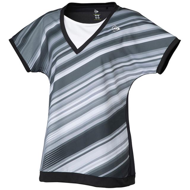 ダンロップ レディース ジュニア ゲームシャツ GAME SHIRT テニス バドミントンウェア トップス 半袖 ブラック 黒 ピンク 送料無料 DUNLOP DAP1520W_5
