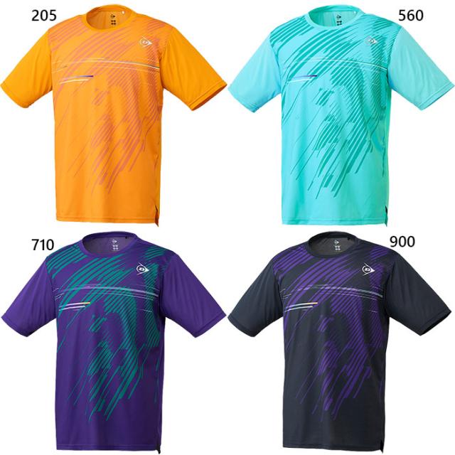 ダンロップ メンズ レディース ジュニア ゲームシャツ GAME SHIRT テニス バドミントンウェア トップス 半袖 ブラック 黒 ブルー 青 イエロー 黄色 送料無料 DUNLOP DAP1500