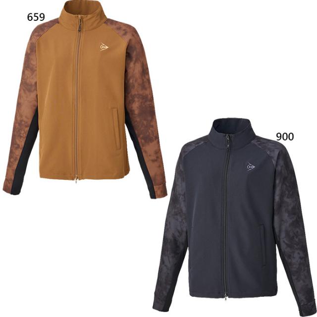 ダンロップ レディース トラックジャケット TRACK JACKET テニス バドミントンウェア トップス 上着 アウター 長袖 ジャージ ブラック 黒 ブラウン 茶色 送料無料 DUNLOP DAF5420W