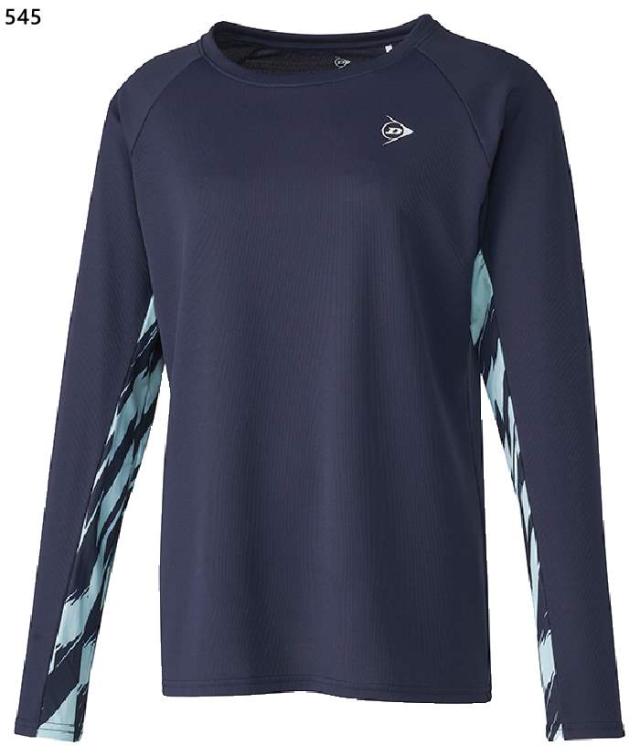ダンロップ レディース ロングスリーブ ゲームシャツ LONG-SLEEVE GAME SHIRT テニス バドミントンウェア トップス 長袖Tシャツ ロンT ブラック 黒 ネイビー 送料無料 DUNLOP DAP1566W_2