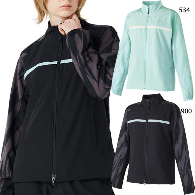 ダンロップ レディース ウインドジャケット WIND JACKET テニス バドミントンウェア トップス 上着 アウター 長袖 ブラック 黒 ブルー 青 送料無料 DUNLOP DAW4560W