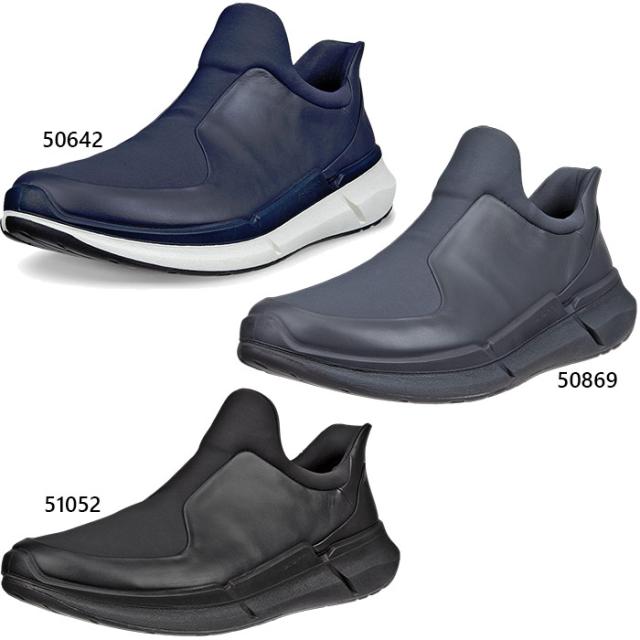 エコー メンズ レザースリッポンスニーカー biom 2.2 シューズ 本革 ブラック 黒 グレー ブルー 青 灰色 送料無料 ecco 830824