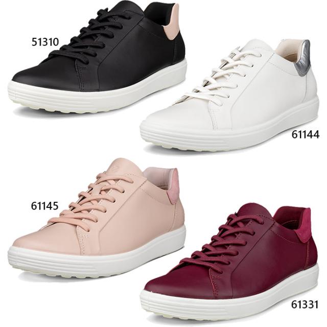 エコー レディース ソフト7 soft 7 w スニーカー シューズ 紐靴本革 ローカット ホワイト 白 ブラック 黒 レッド 赤 ピンク 送料無料 ecco 470843