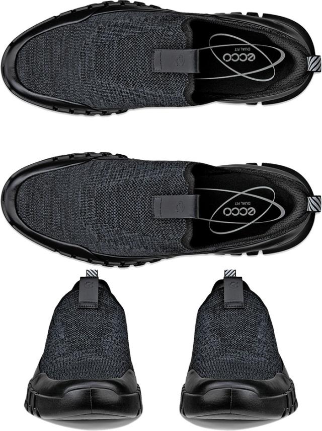 エコー メンズ レザースニーカー グルーヴ イージー スリップ gruuv easy-slip シューズ 紐靴 ローカット ブラック 黒 グレー 灰色 送料無料 ecco 525284_2