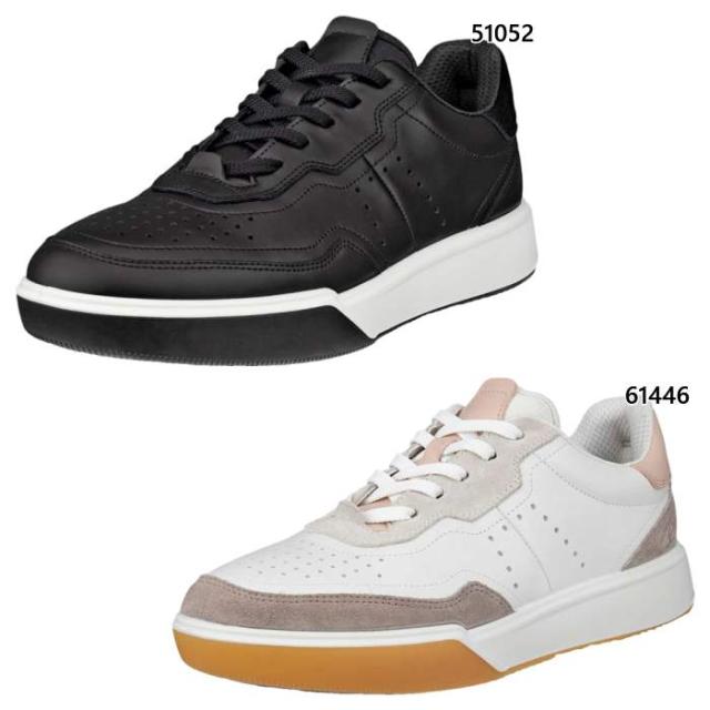 エコー レディース ストリート コート street court スニーカー シューズ 紐靴 ローカット カジュアル レザー ブラック 黒 グレー 灰色 送料無料 ecco 272813