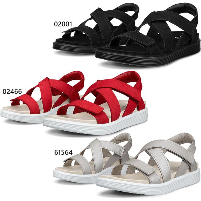 エコー レディース ソフトサンダル SOFT SANDAL W サンダル シューズ スポーツサンダル カジュアル ストラップ ブラック 黒 レッド 赤 シルバー 送料無料 ecco 238813