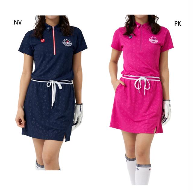 フィラ ゴルフ レディース ワンピース ゴルフウェア トップス 吸水速乾 UVカット ネイビー ピンク 送料無料 FILA GOLF 752402の通販は