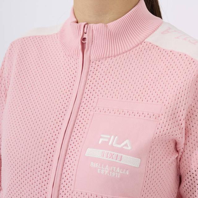 フィラ ゴルフ レディース ニットメッシュ 長袖 フルジップ ブルゾン ゴルフウェア トップス ブラック 黒 ピンク 送料無料 FILA GOLF 753740_12