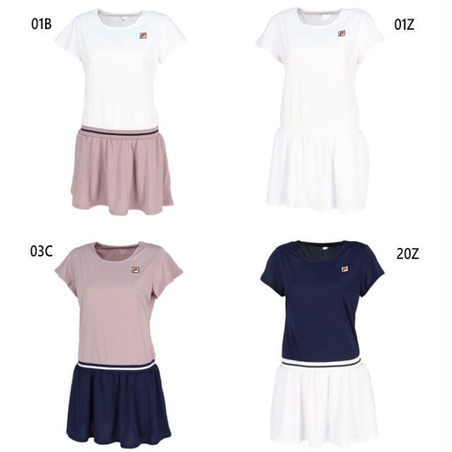 テニスウェア ネイビーと白のワンピース FILA テニスウェア ワンピース