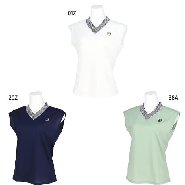 フィラ レディース ゲームシャツ テニス バドミントンウェア トップス ホワイト 白 ネイビー グリーン 緑 送料無料 FILA EL0016
