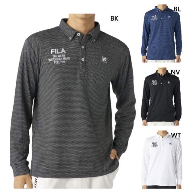 フィラ ゴルフ メンズ 蓄熱機能付き裏起毛長袖シャツ ゴルフウェア トップス ホワイト 白 ブラック 黒 ネイビー ブルー 青 送料無料 FILA GOLF 785502