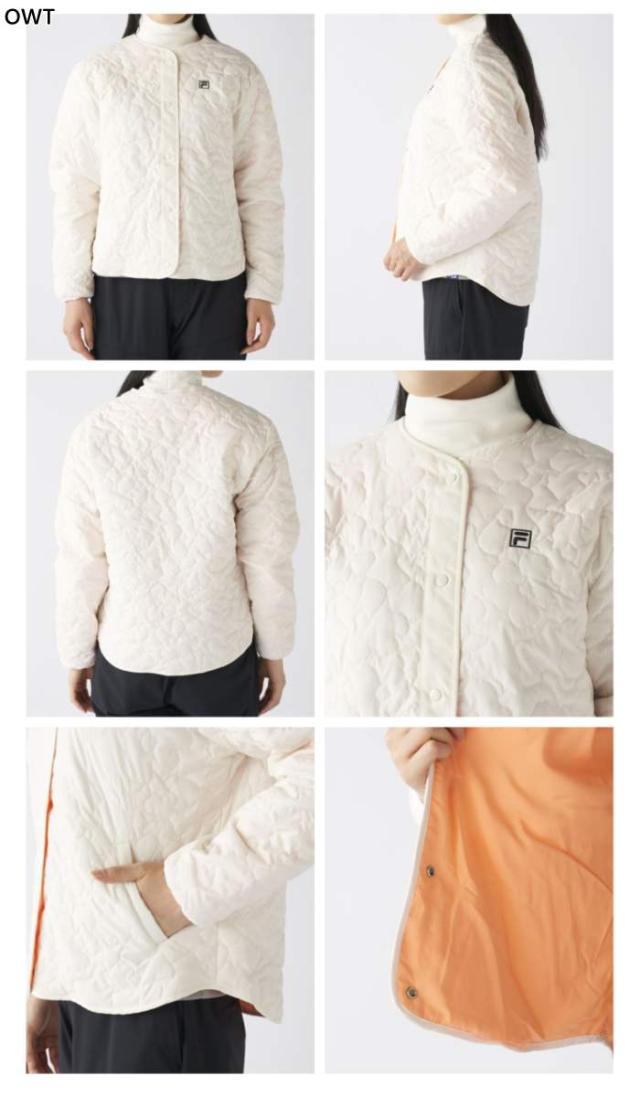 フィラ ゴルフ レディース フラワーキルトジャケット ゴルフウェア トップス 上着 アウター 長袖 ホワイト 白 ネイビー ベージュ 送料無料 FILA GOLF 795210 フィラ ゴルフ レディース フラワーキルトジャケット ゴルフウェア