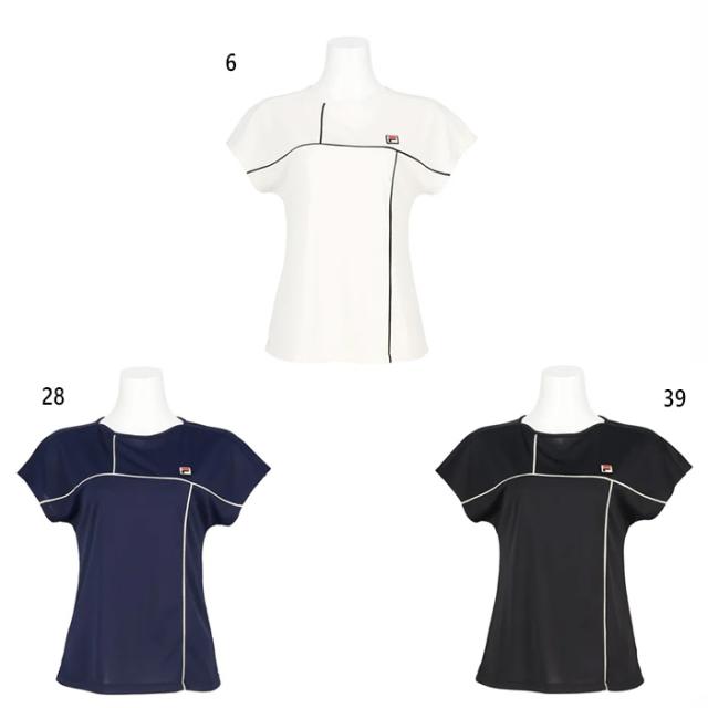 フィラ レディース ゲームシャツ テニス バドミントンウェア トップス 半袖 ホワイト 白 ブラック 黒 ネイビー 送料無料 FILA EL0220