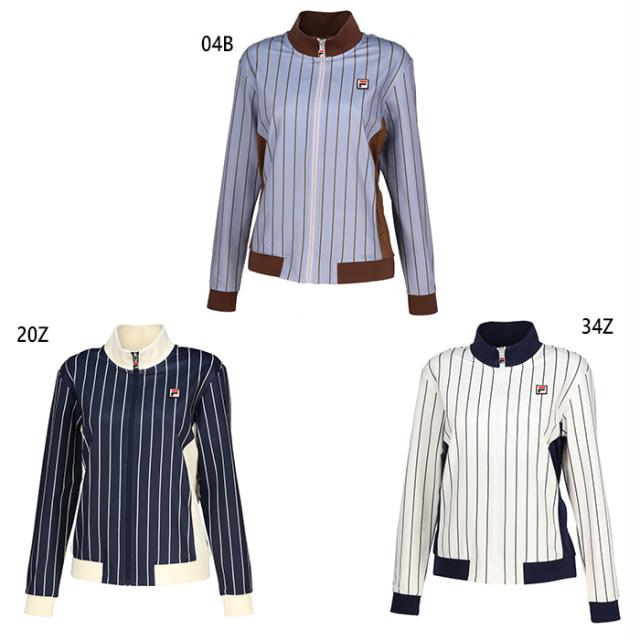 フィラ レディース トラックジャケット テニス バドミントンウェア トップス 長袖 ホワイト 白 グレー ネイビー 灰色 送料無料 FILA EL0228