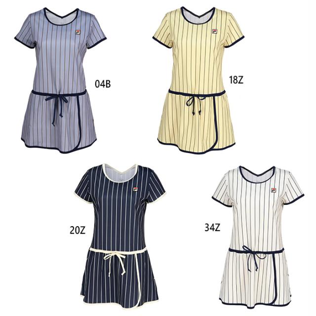 フィラ レディース ワンピース テニス バドミントンウェア トップス ホワイト 白 グレー ネイビー イエロー 灰色 黄色 送料無料 FILA EL0231