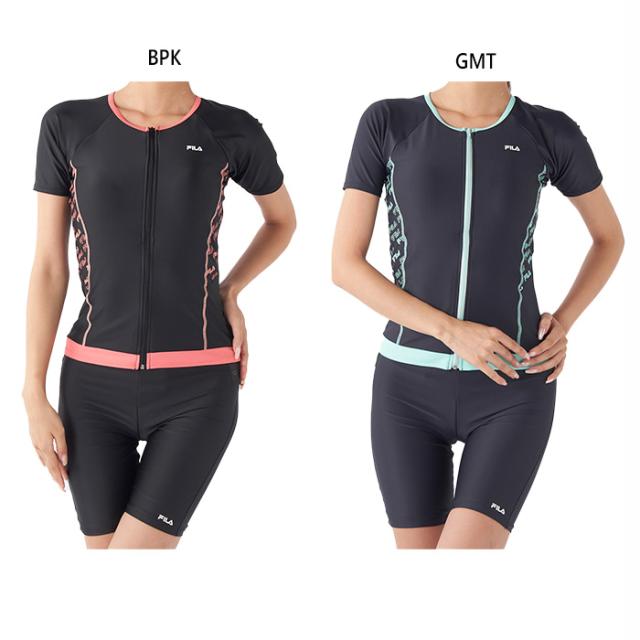 フィラ レディース スイムウエア スイミング 水泳 フィットネス水着 ブラック 黒 グレー 灰色 送料無料 FILA 344603