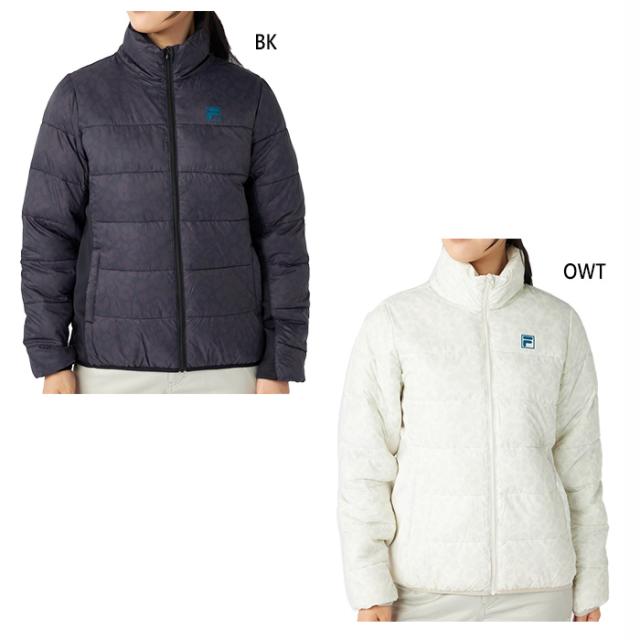 フィラ ゴルフ レディース レオパード柄ライトダウンジャケット ゴルフウェア トップス 上着 アウター 長袖 ホワイト 白 ブラック 黒 送料無料 FILA GOLF 795264