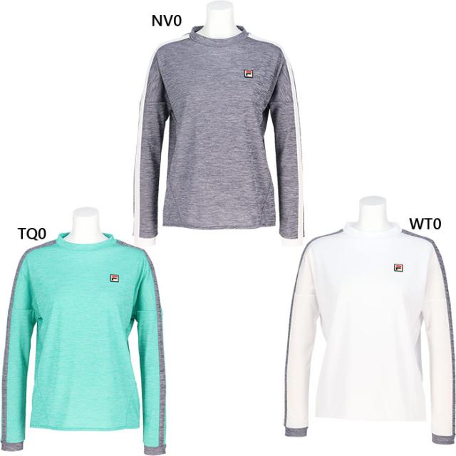 フィラ レディース ロングスリーブシャツ テニス バドミントンウェア トップス 長袖Tシャツ ロンT ホワイト 白 ネイビー ブルー 青 送料無料 FILA CZ6SGW050