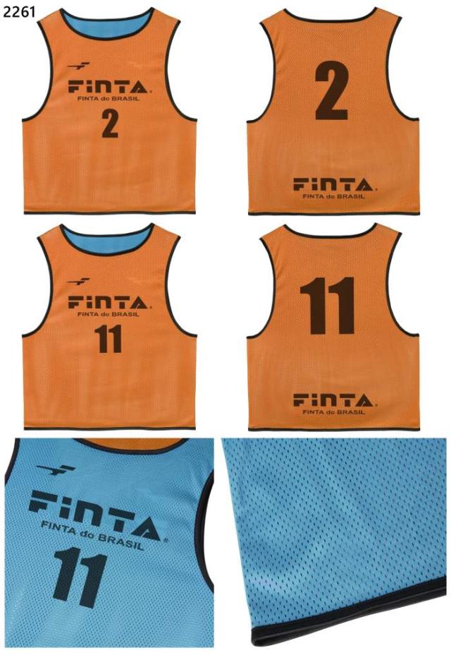 2番-11番 10枚セット フィンタ ジュニア キッズ 昇華リバーシブルビブス サッカー用品 子供用 ゼッケン ブルー 青 イエロー ピンク 黄色 送料無料 FINTA FT3530_2
