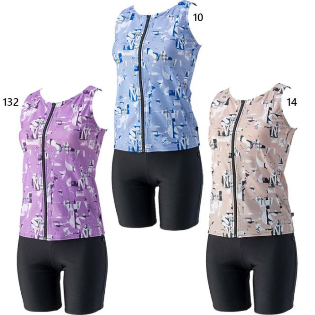 フットマーク レディース 長持ちする水着セパレーツ スイムウエア スイミング 水泳 フィットネス水着 ブルー ブラウン 青 パープル 茶色 紫 送料無料 FOOTMARK 250067