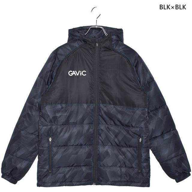 ガビック メンズ 中綿ジャケット アウター トップス サッカーウェア フットサルウェア 長袖 フード付き ブラック 黒 送料無料 GAViC GA3114