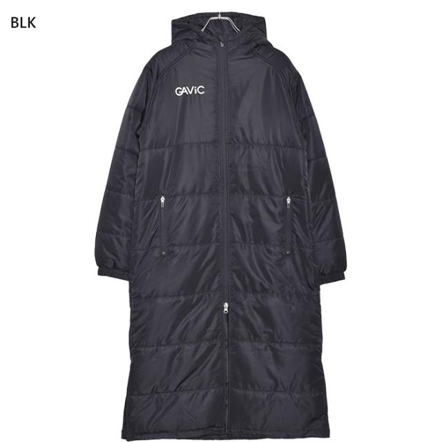 ガビック メンズ 中綿ベンチコート サッカーウェア フットサルウェア アウター 軽量 防寒 ブラック 黒 送料無料 GAViC GA3113