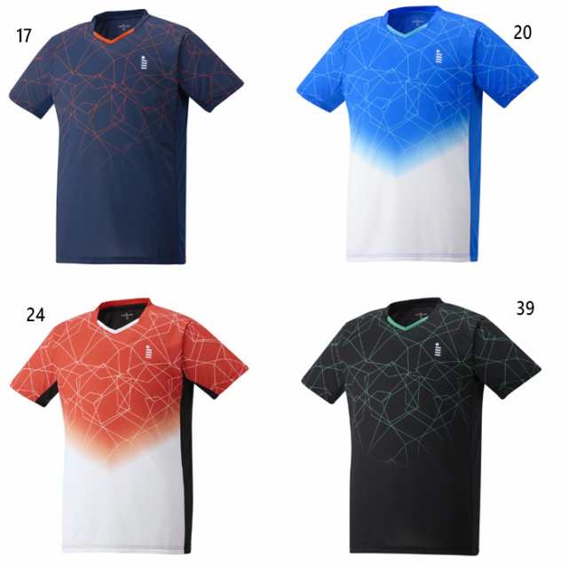 ゴーセン メンズ レディース ゲームシャツ テニス バドミントンウェア トップス 半袖Tシャツ ブラック 黒 ネイビー ブルー レッド 青 赤 送料無料 GOSEN T2412の通販は