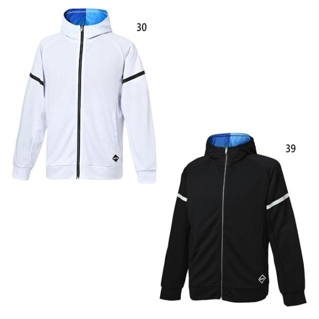 ゴーセン メンズ レディース ジュニア ジップアップパーカー テニス バドミントンウェア トップス ジャージ ホワイト 白 ブラック 黒 送料無料 GOSEN W2500