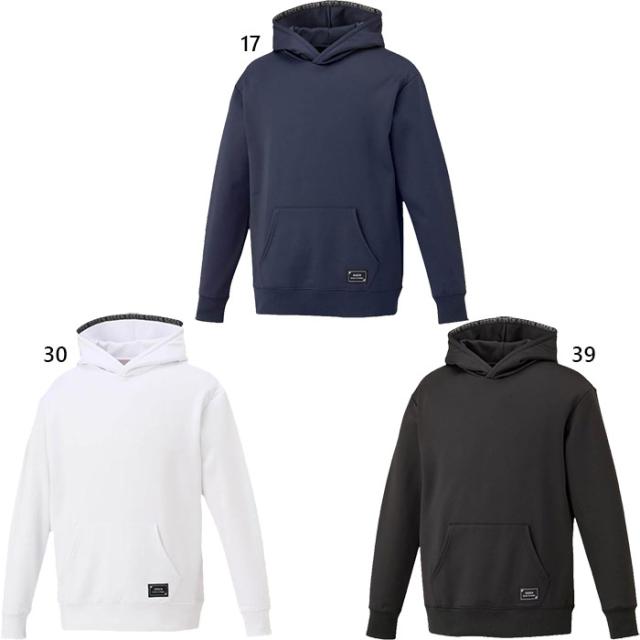 ゴーセン メンズ レディース 裏起毛ストレッチパーカー テニス バドミントンウェア トップス パーカー 長袖 プルオーバー ホワイト 白 ブラック 黒 ネイビー 送料無料 GOSEN W2542