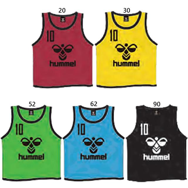 ヒュンメル ジュニア キッズ ジュニアトレーニングビブス(10枚セット) サッカーウェア フットサルウェア 2番-11番 収納バッグ付き ゼッケン 送料無料 hummel HJK6007Z