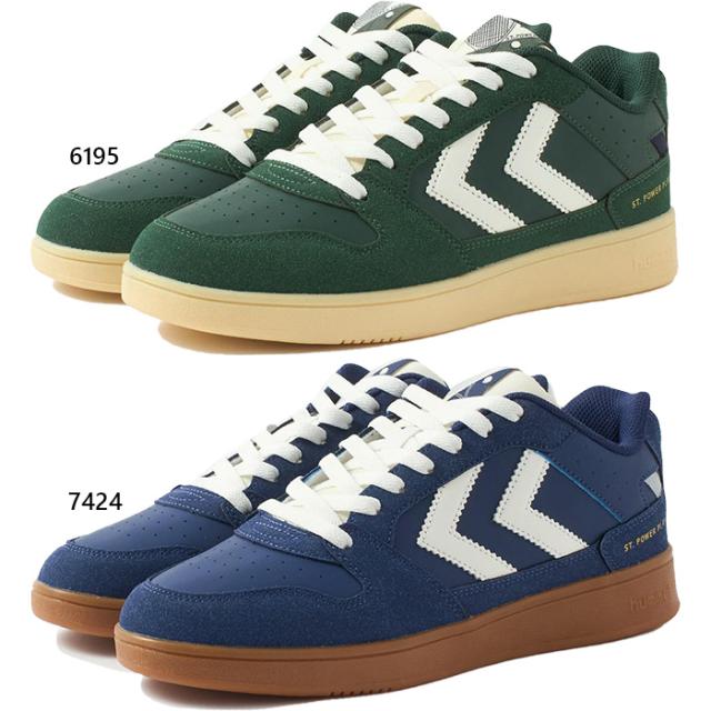 ヒュンメル メンズ レディース ST パワープレイ ST. POWER PLAY SP カジュアルスニーカー シューズ 紐靴 ローカット ブルー 青 グリーン 緑 送料無料 hummel HM229602