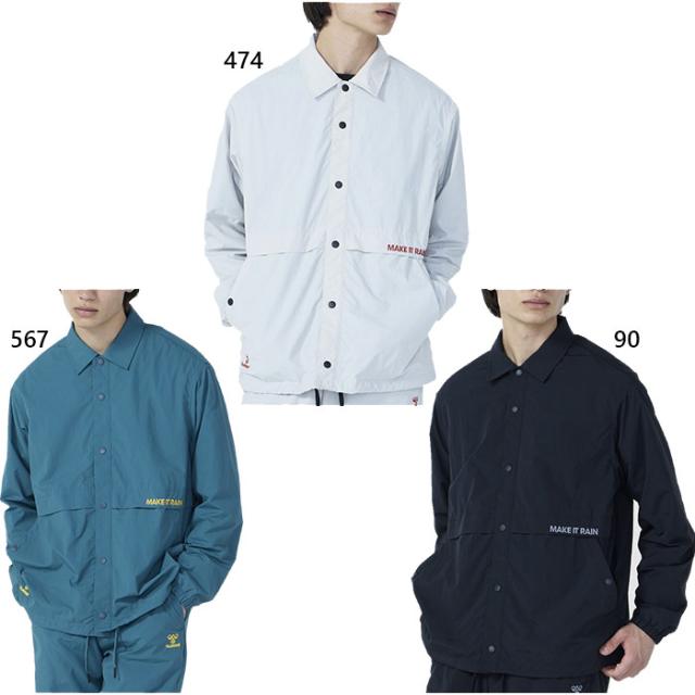 ヒュンメル メンズ コーチジャケット カジュアルウェア トップス 撥水 ブラック 黒 ブルー 青 ベージュ 送料無料 hummel HAPB2123