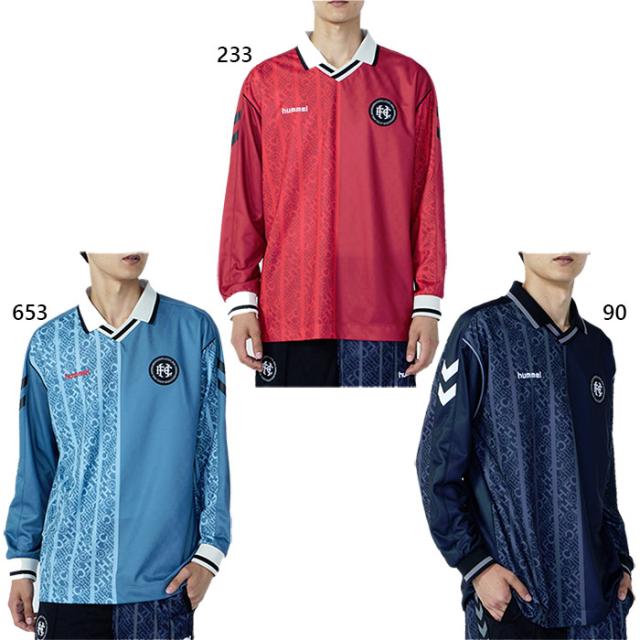 ヒュンメル メンズ H.FC ロングスリーブゲームシャツ サッカーウェア フットサルウェア トップス 長袖 ブラック 黒 レッド 赤 送料無料 hummel HAG3031