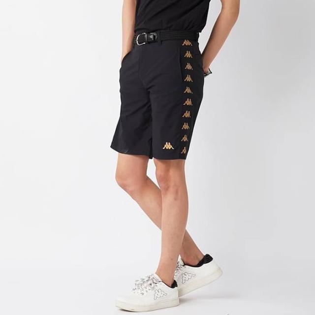 カッパ メンズ ハーフパンツ サイドテープ ゴルフウェア ボトムス ショートパンツ ホワイト 白 ブラック 黒 ブルー レッド 青 赤 送料無料 Kappa 615305_1