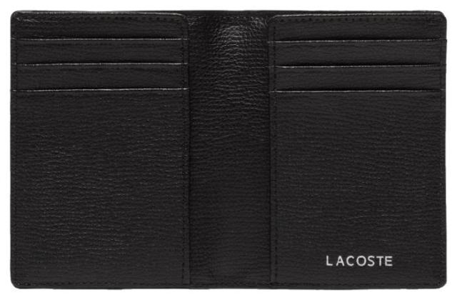 【新品未使用】LACOSTE　ラコステ　折り財布　牛革　レザー　ブラック　本革 LACOSTE ラコステ メンズ 財布 NH1112FG 二つ折り財布 ブラック