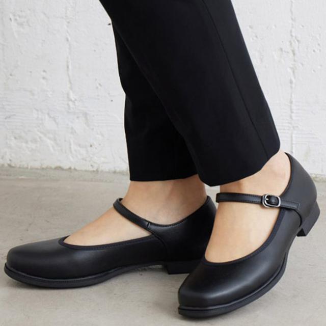 3E幅 レディワーカー レディース パンプス シューズ ビジネス オフィス 通勤 ベルトタイプ 仕事 ストラップ ブラック 黒 送料無料 Lady Worker LO-18650の通販は 6,212円