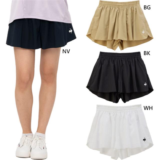 ルコックスポルティフ レディース キュロット テニスウェア ボトムス ショートパンツ ホワイト 白 ブラック 黒 ネイビー ベージュ 送料無料 le coq sportif QTWXJE06の通販は