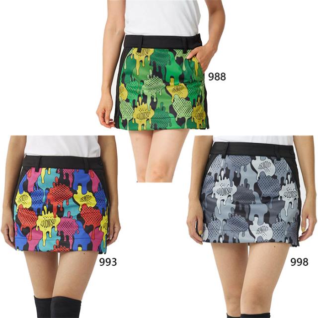 ラウドマウス レディース ボンディングスカート コミカルブロット Comical Blot ゴルフウェア ボトムス 蓄熱 ブラック 黒 イエロー グリーン 黄色 緑 送料無料 LOUDMOUTH 773357