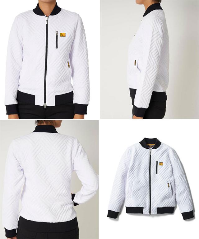 ラウドマウス レディース 袋ジャガードブルゾン ゴルフウェア トップス 長袖 ストレッチ ホワイト 白 ブラック 黒 送料無料 LOUDMOUTH 773250 ラウドマウス レディース 袋ジャガードブルゾン ゴルフウェア トップス