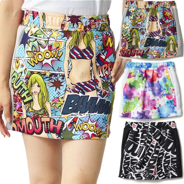 ラウドマウス レディース 軽量ダンボールニット 柄切替スカート ゴルフウェア ボトムス ブラック 黒 送料無料 LOUDMOUTH 774352