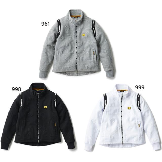 ラウドマウス レディース 2wayエンボス袋ジャガードブルゾン 袖取り外し可能 ゴルフウェア トップス ストレッチ ホワイト 白 ブラック 黒 グレー 灰色 送料無料 LOUDMOUTH 774251