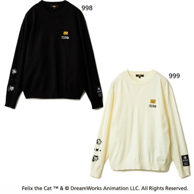 ラウドマウス メンズ フィリックス LOUDMOUTH×FELIX コラボ 軽量ニット セーター ゴルフウェア トップス 長袖 ホワイト 白 ブラック 黒 送料無料 LOUDMOUTH 775710